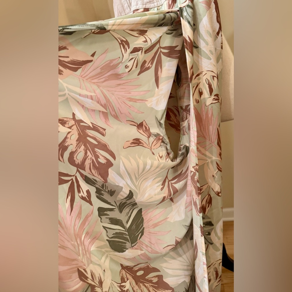 🌴 Band of the Free XS Linen Bra Top Tropical Jumpsuit | Flowy Wide Leg, XS - Picture 3 of 10